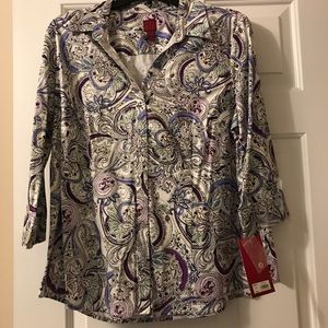 Pretty paisley women’s 3/4 sleeve blouse large